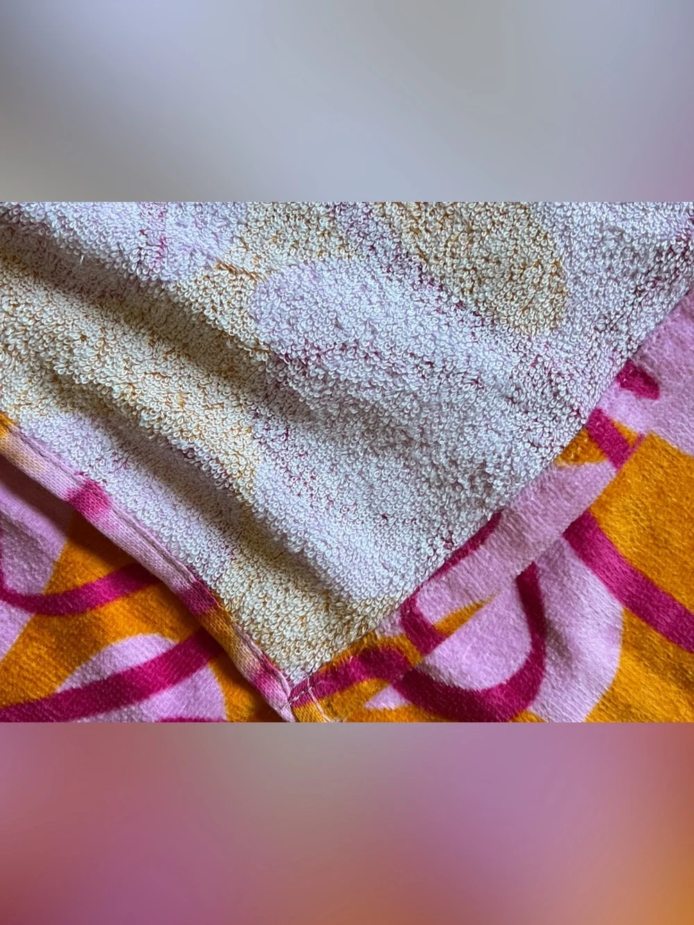 Floral Orange and Pink Beach Towel